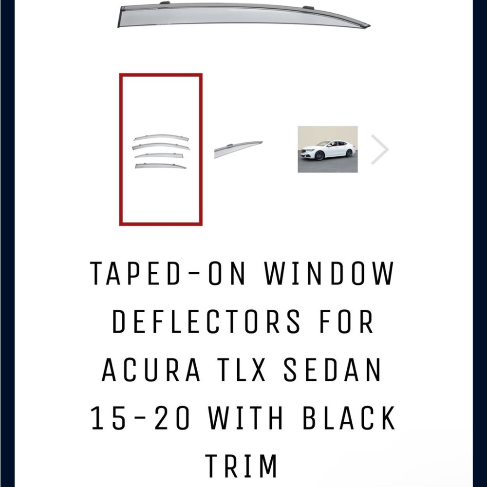 'Acura' Window Visors Black Trim 15-20